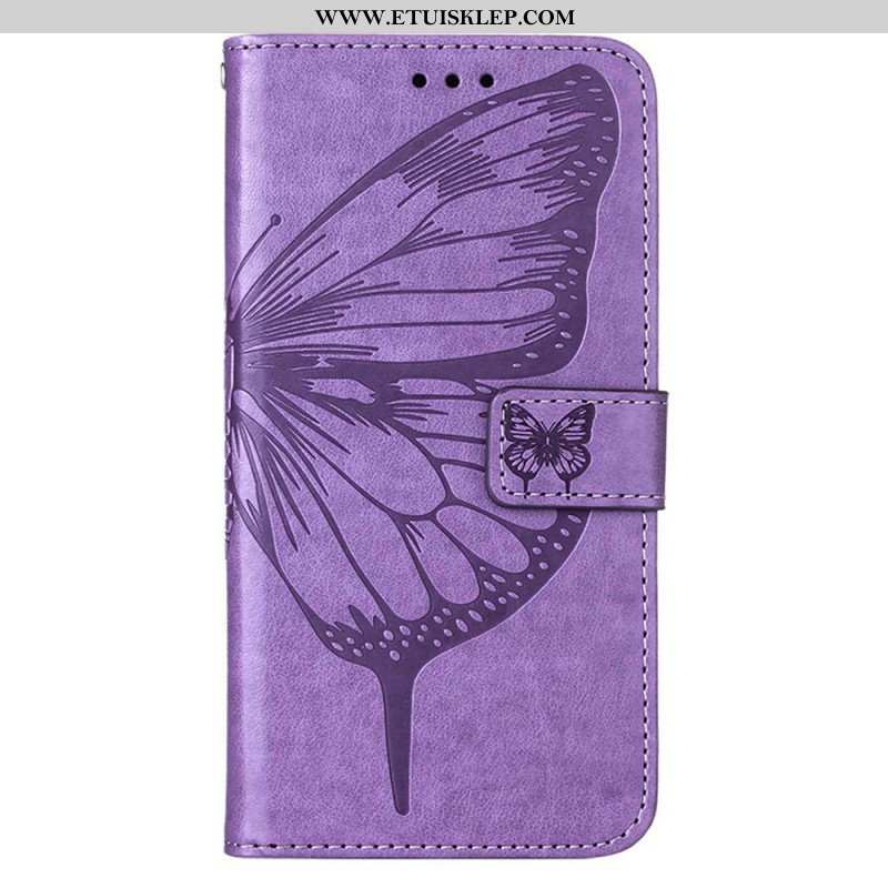 Etui Folio do Poco X4 GT z Łańcuch Motyl W Paski